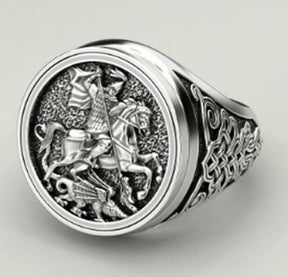 Knights Templar Commandery Ring - Full Silver Plated - Bricks Masons