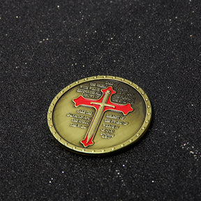 Knights Templar Commandery Coin - Gold With Red Cross - Bricks Masons