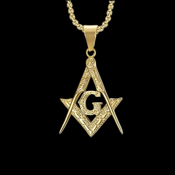 Master Mason Blue Lodge Pendants - Compass & Square G [Gold]