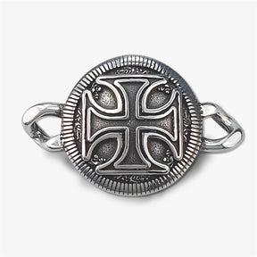 Knights Templar Commandery Bracelet - Silver Cross Vintage Cuban - Bricks Masons