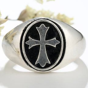 Knights Templar Commandery Ring - Silver Copper Plated - Bricks Masons