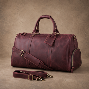 Past Master Blue Lodge Travel Bag - Ruby Premium Crazy Horse Leather
