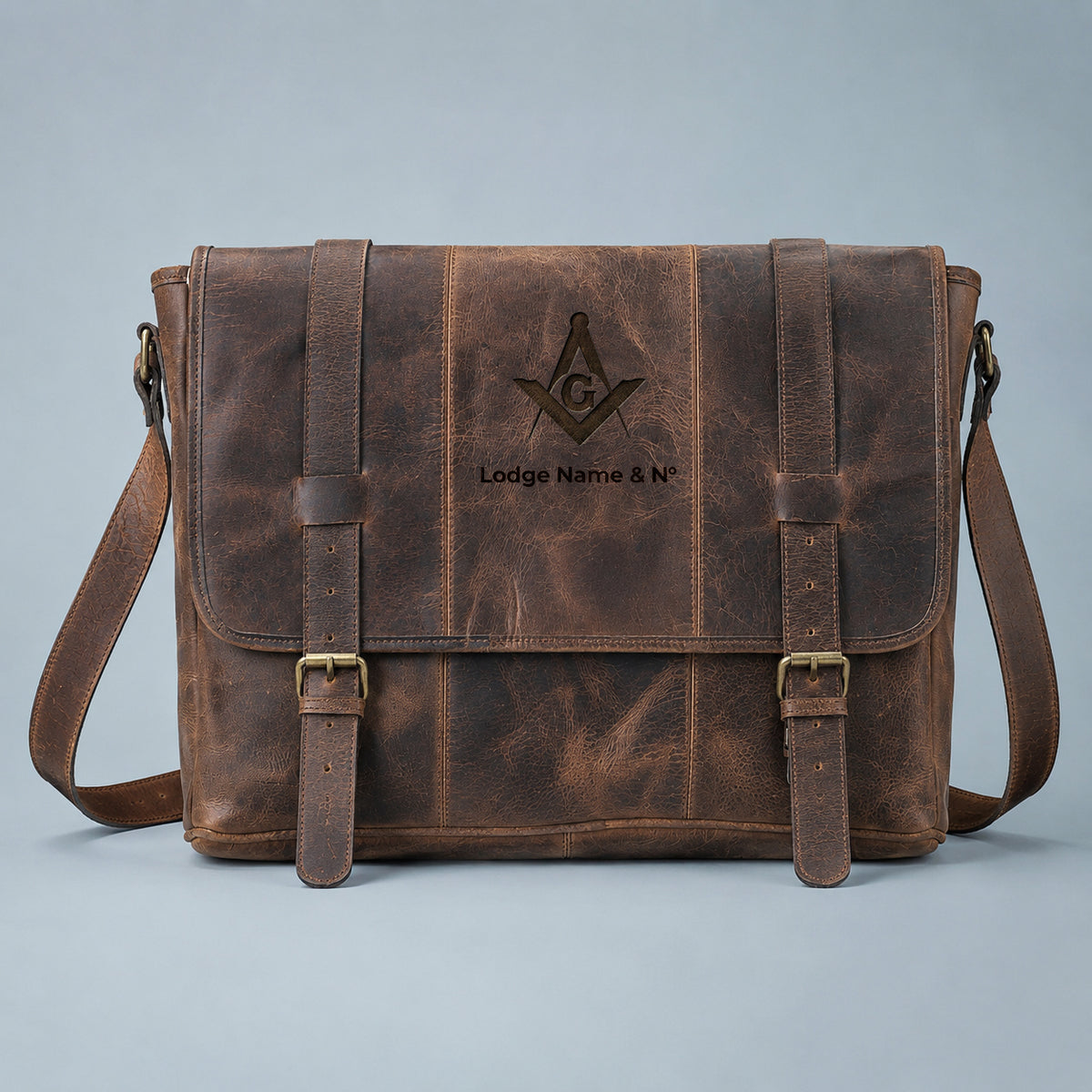 Master Mason Blue Lodge Briefcase - High-Quality Crazy Horse Leather Various Colors