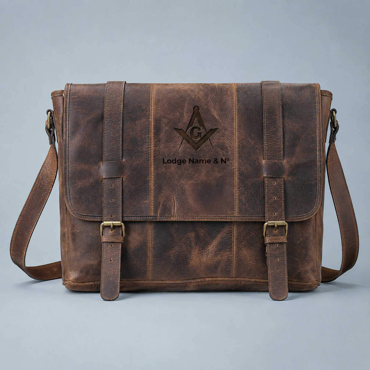 Master Mason Blue Lodge Briefcase - High-Quality Crazy Horse Leather Various Colors
