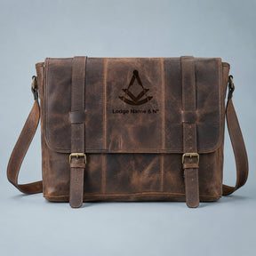 Past Master Blue Lodge Briefcase - High-Quality Crazy Horse Leather Various Colors