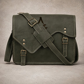 Past Master Blue Lodge Briefcase - Full-grain Buffalo Leather With Antique Brass Buckles