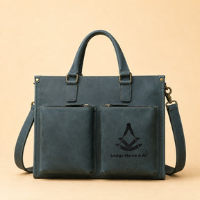 Past Master Blue Lodge Briefcase - Dark Green Color Crazy Horse Finish