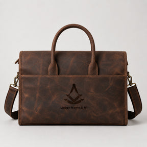 Past Master Blue Lodge Briefcase - Red Tan Full-grain Buffalo Leather Matte Finish