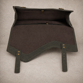 Past Master Blue Lodge Briefcase - Full-grain Buffalo Leather With Antique Brass Buckles