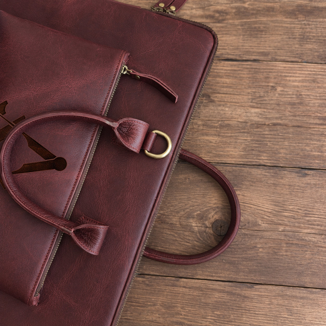 Past Master Blue Lodge Briefcase - Full-grain Buffalo Leather Lightweight & Spacious