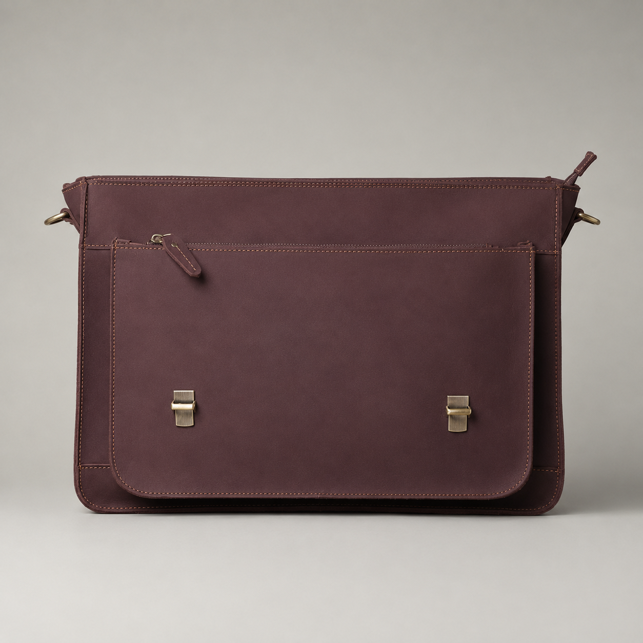 Master Mason Blue Lodge Briefcase - Burgundy Shade Full-grain Buffalo Leather