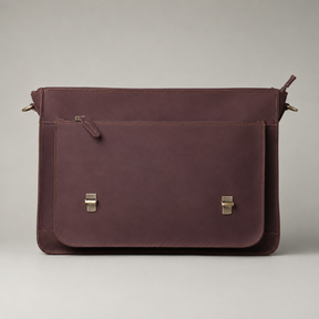 Master Mason Blue Lodge Briefcase - Burgundy Shade Full-grain Buffalo Leather