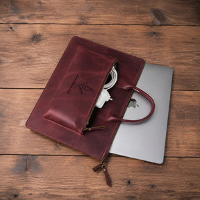 Master Mason Blue Lodge Briefcase - Full-grain Buffalo Leather Lightweight & Spacious