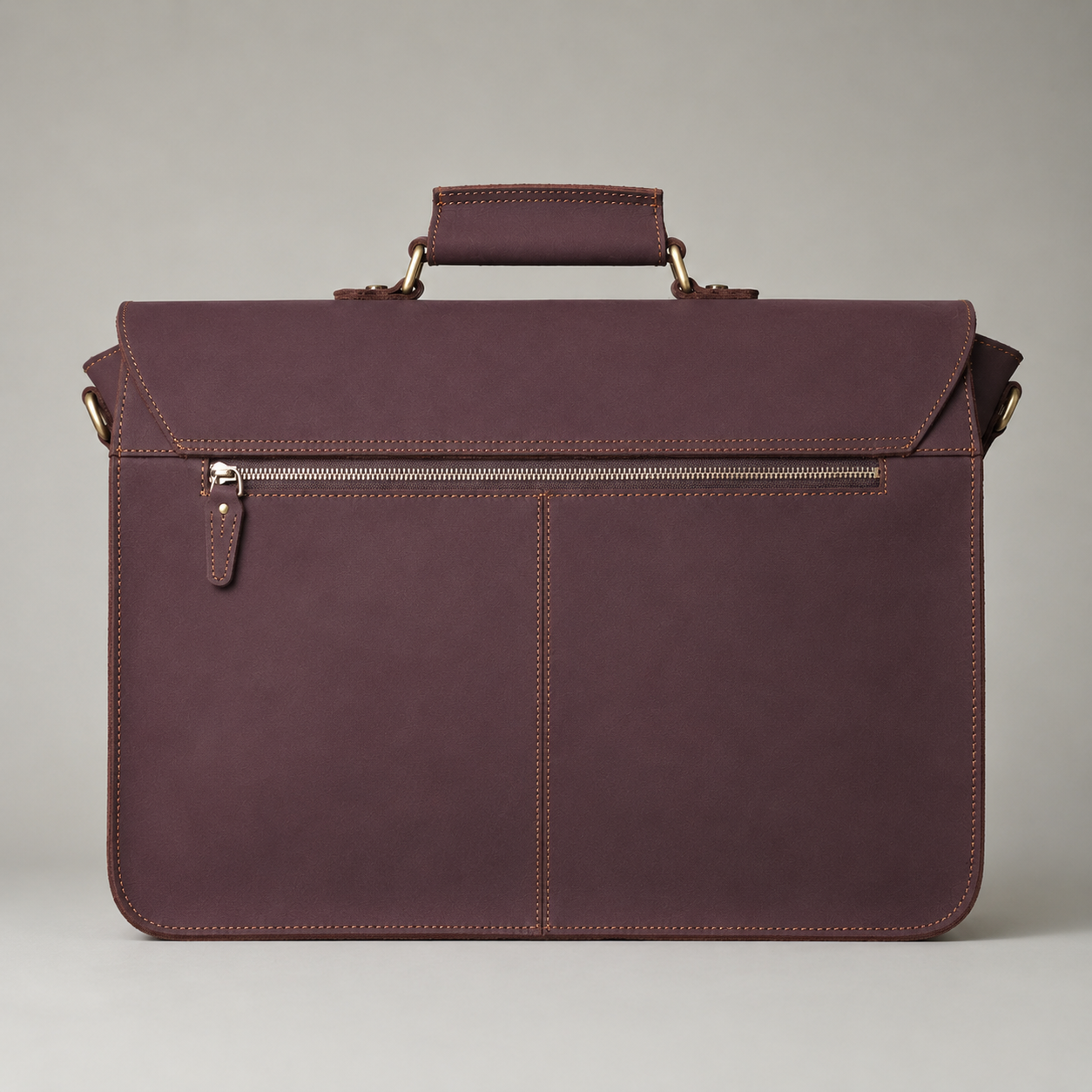 Master Mason Blue Lodge Briefcase - Burgundy Shade Full-grain Buffalo Leather