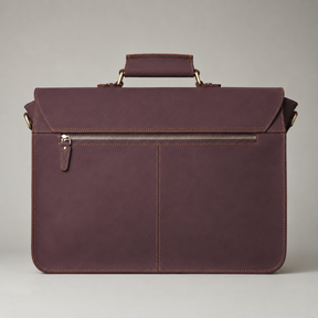 Master Mason Blue Lodge Briefcase - Burgundy Shade Full-grain Buffalo Leather