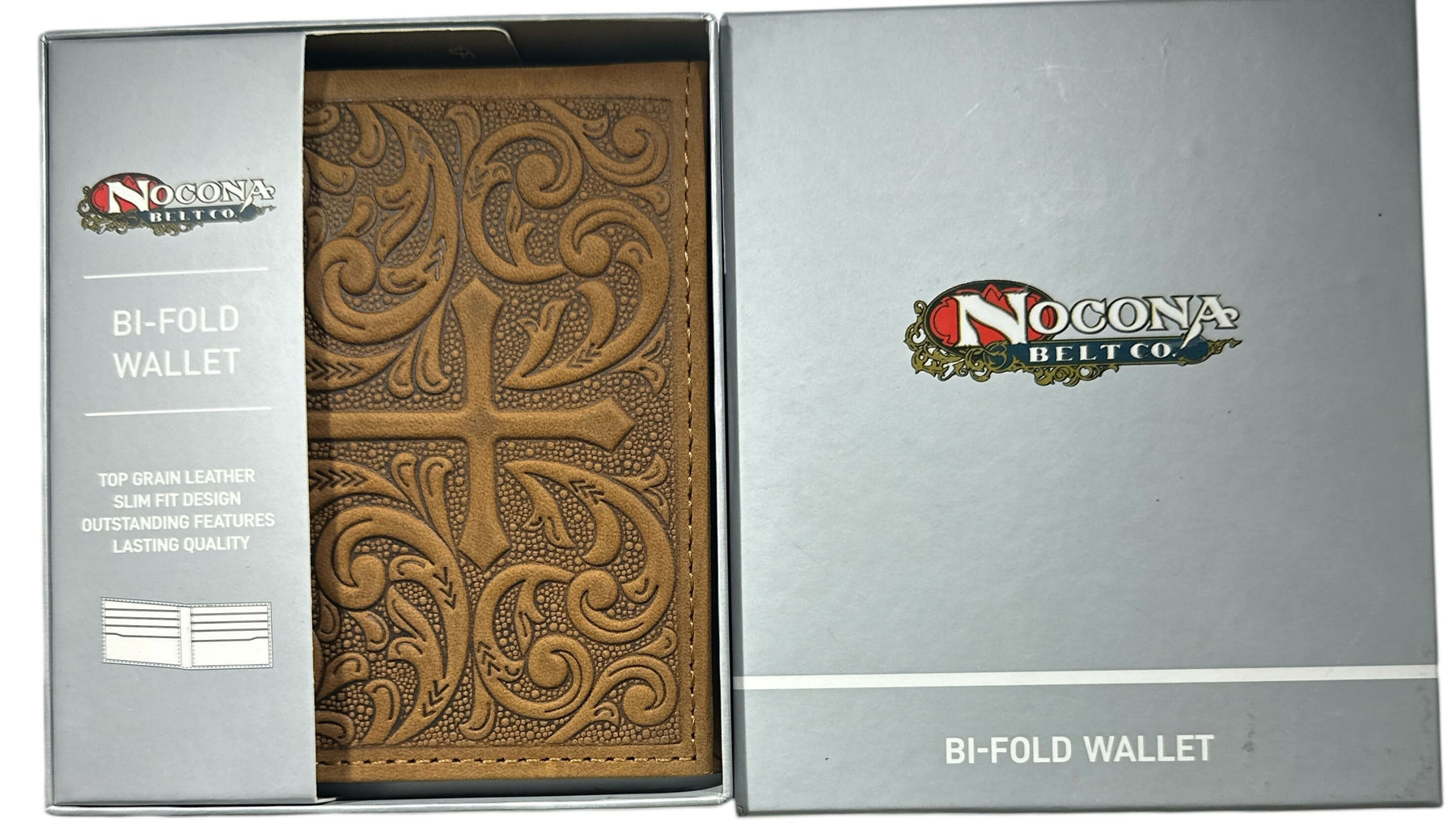 Past Master Blue Lodge Wallet - Nocona Soft Leather With Embossed Cross