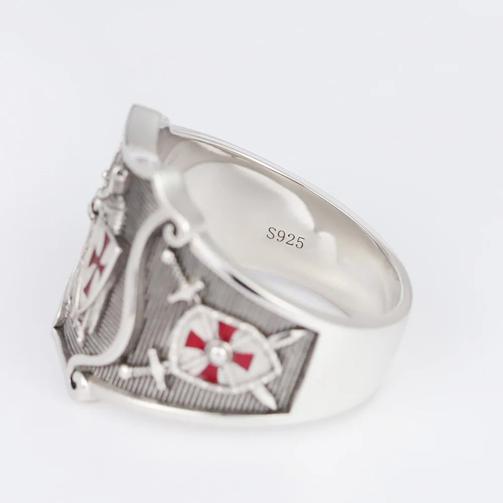 Knights Templar Ring - Medieval Armor Sterling Silver
