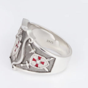 Knights Templar Ring - Medieval Armor Sterling Silver