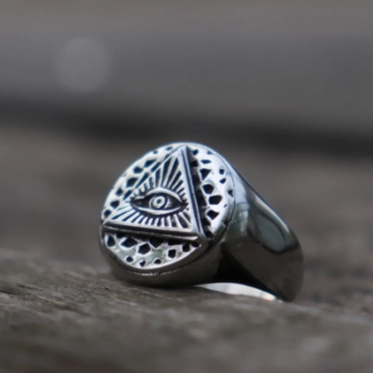 Eye of Providence Ring - Silver Zinc Alloy - Bricks Masons