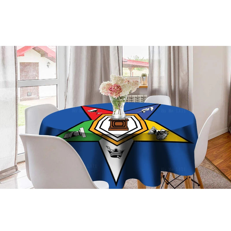 OES Tablecloth - The Order Of Eastern Star Emblem - Bricks Masons