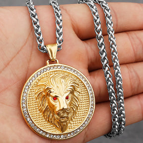 Ancient Israel  Necklace - Lion Head Stainless Steel - Bricks Masons