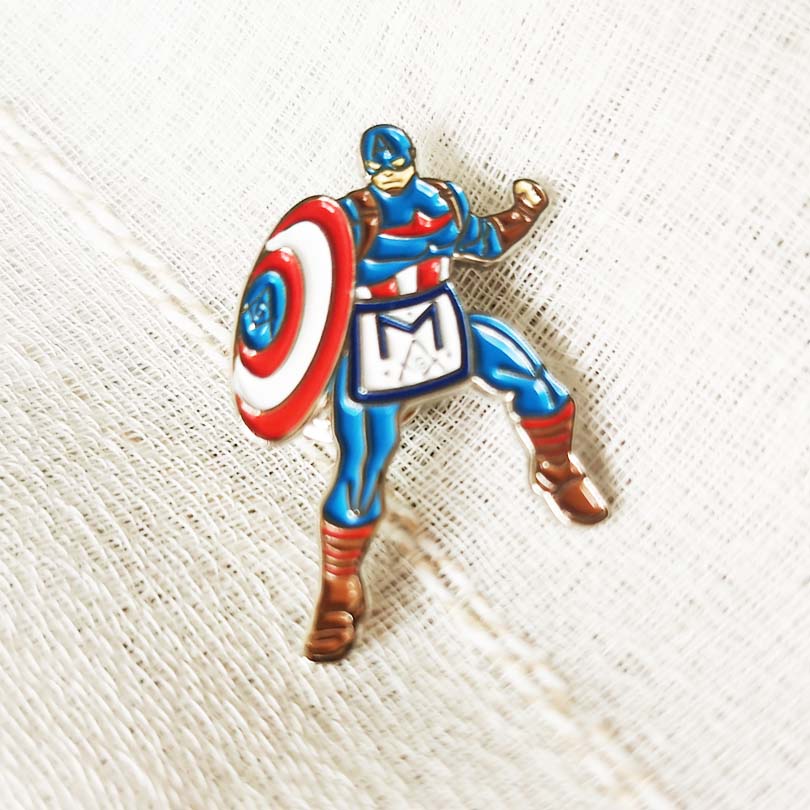 Master Mason Blue Lodge Lapel Pin - Avengers Captain America