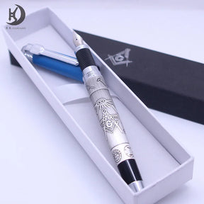 Master Mason Blue Lodge Pen - Heavy Weight Fountain Pen with Gift Box Set