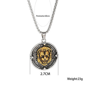 Ancient Israel Necklace-  Stainless Steel Chain Lion - Bricks Masons