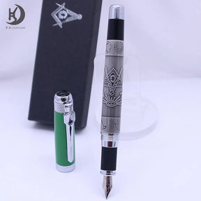 Master Mason Blue Lodge Pen - Heavy Weight Fountain Pen with Gift Box Set