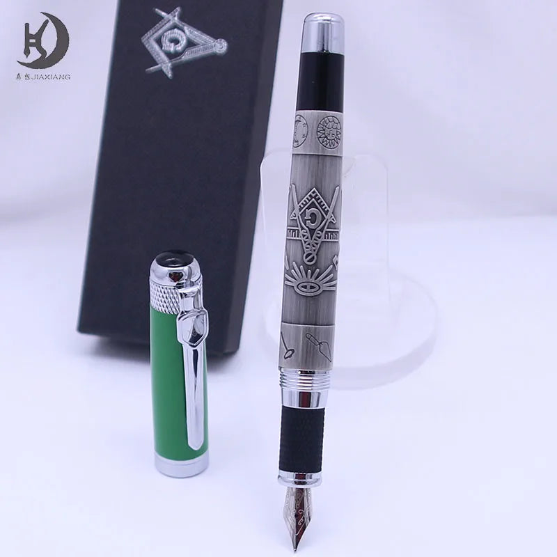 Master Mason Blue Lodge Pen - Heavy Weight Fountain Pen with Gift Box Set