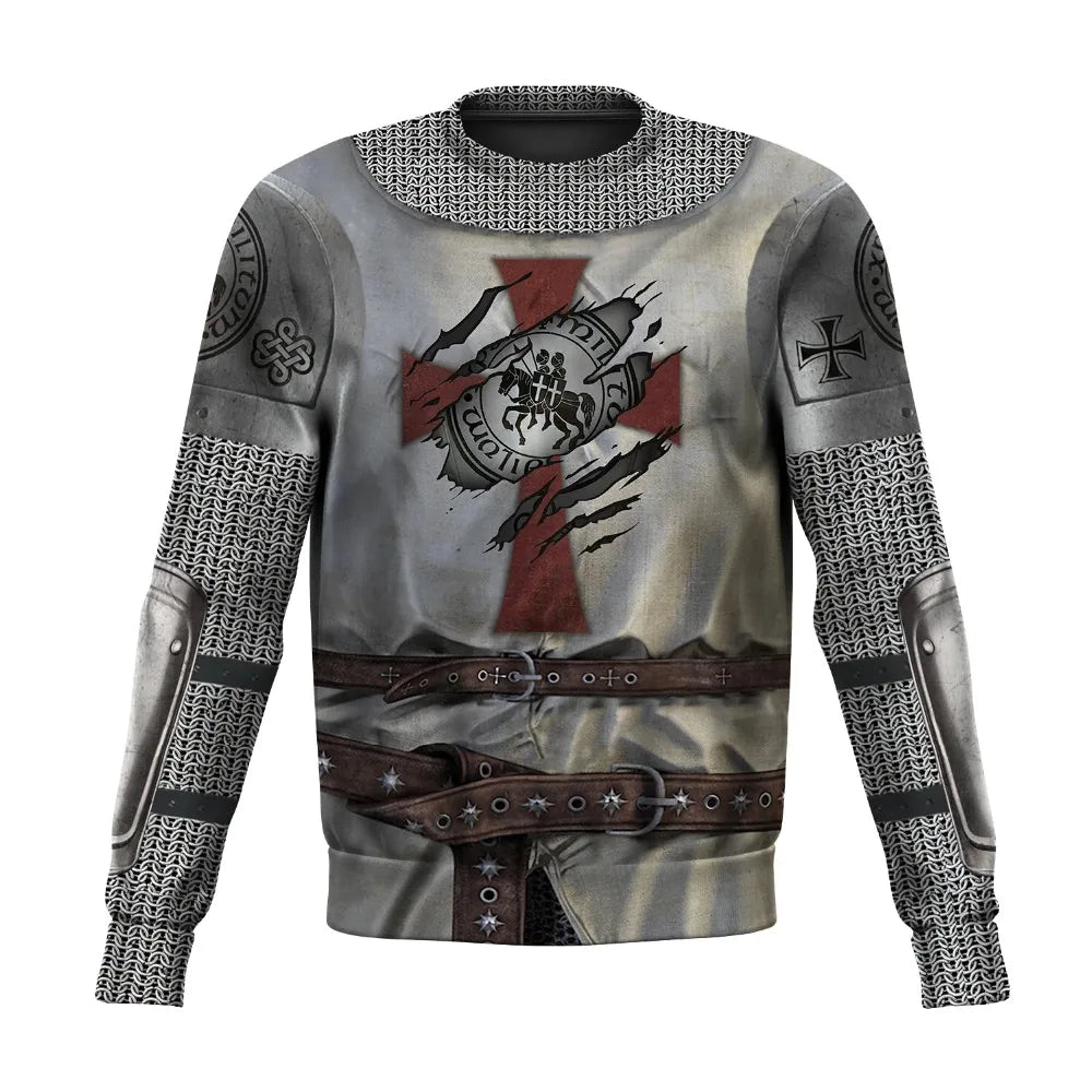 Knights Templar Commandery Hoodie - 3D Printed Knight Medieval Armor - Bricks Masons