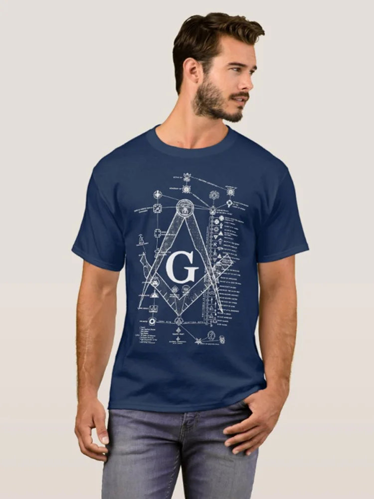 Master Mason Blue Lodge T-Shirt - Cotton Square & Compass G