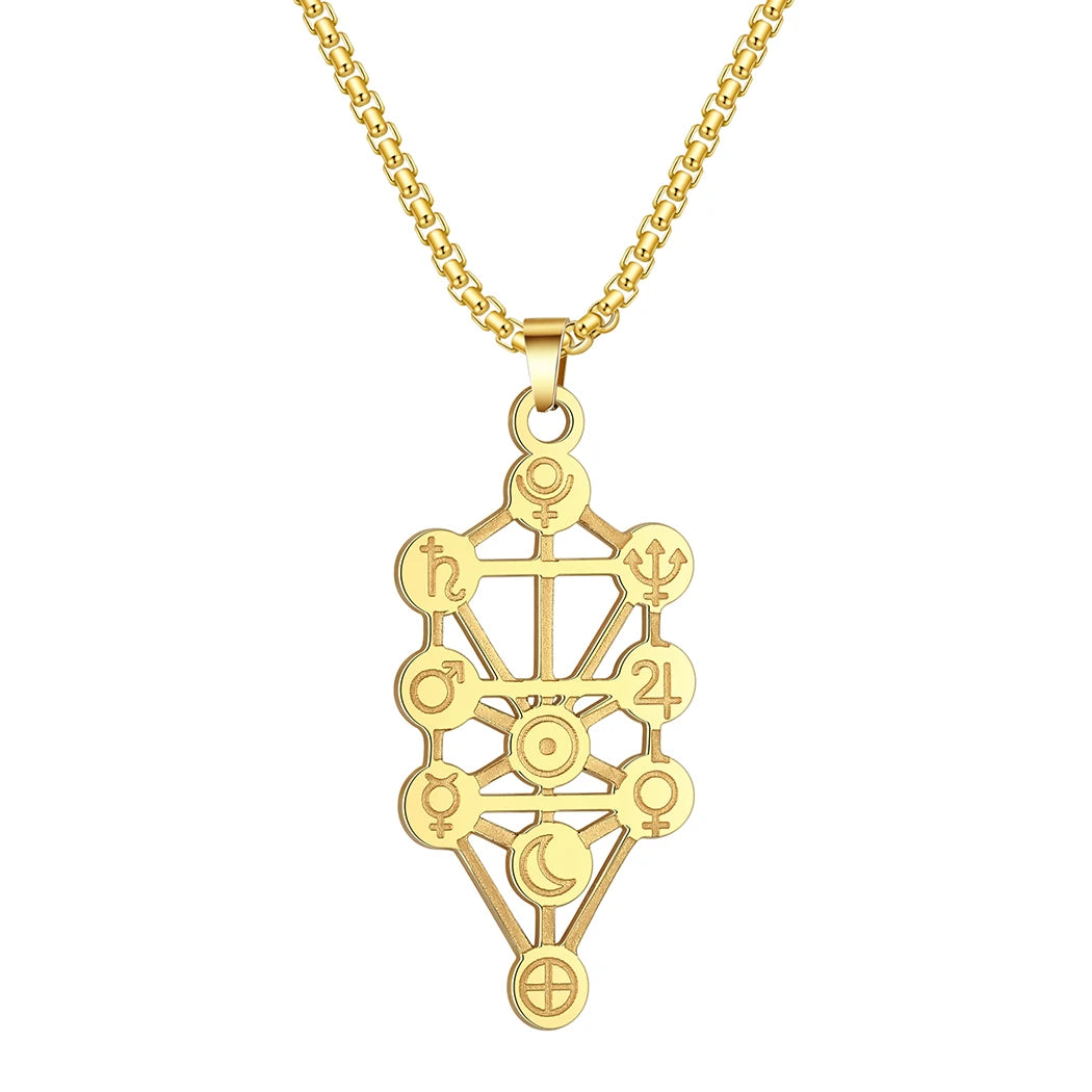 Ancient Israel Necklace - Stainless Steel Kabbalah - Bricks Masons