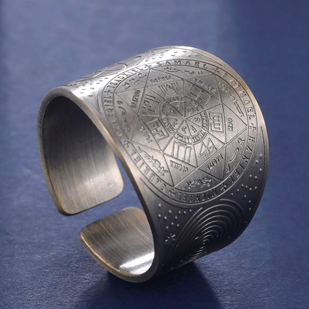 Ancient Israel Ring - Seal of The 7 Archangels - Bricks Masons
