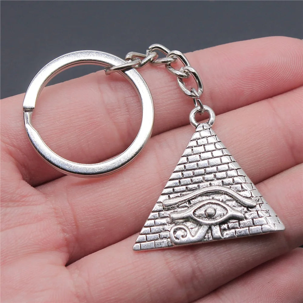 Ancient Egypt Keychain - Zinc Alloy Pyramid Shape - Bricks Masons