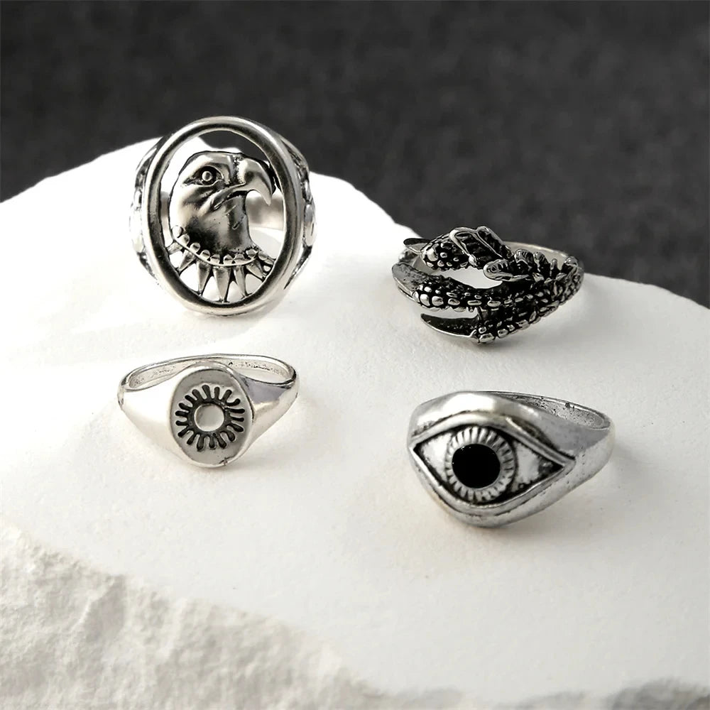 Eye Of Providence Ring - Set of 4 Zinc Alloy - Bricks Masons