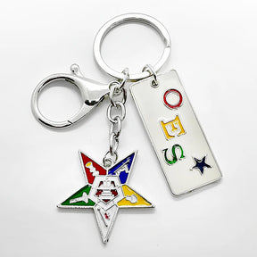 OES Keychain - 5 Pieces With OES Plaque & Star - Bricks Masons