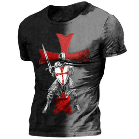 Knights Templar Commandery T-Shirt - 3d Printed Black & Gray Design - Bricks Masons