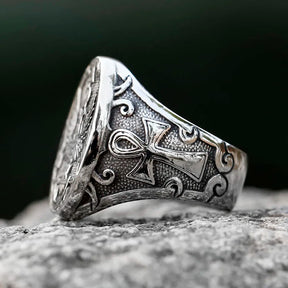 Ancient Egypt Ring - Stainless Steel Eagle - Bricks Masons