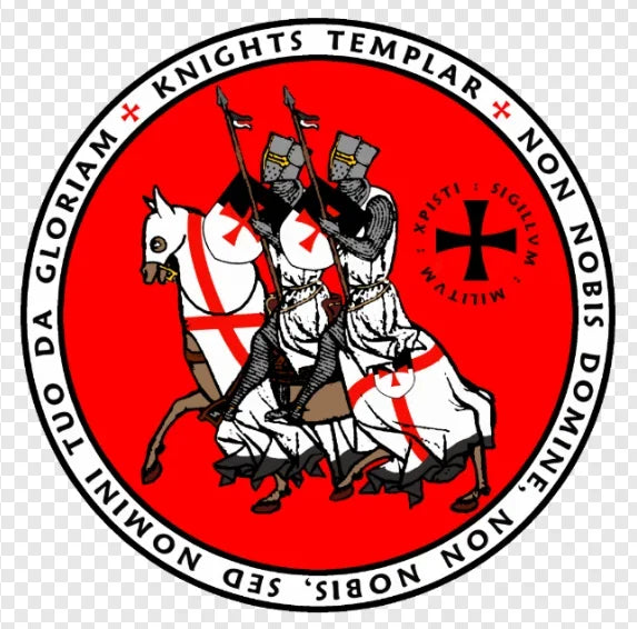 Knights Templar Commandery - two Knights on One Horse Seal Cotton - Bricks Masons