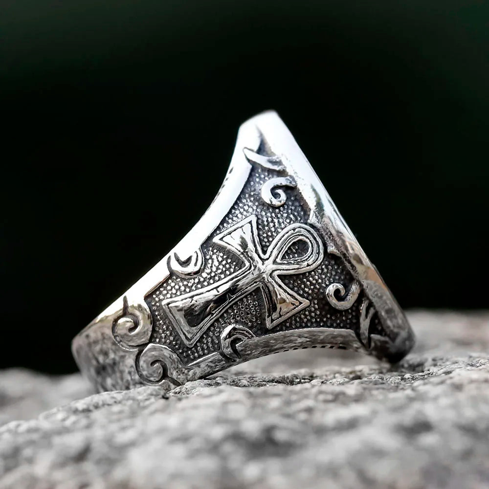 Ancient Egypt Ring - Stainless Steel Eagle - Bricks Masons