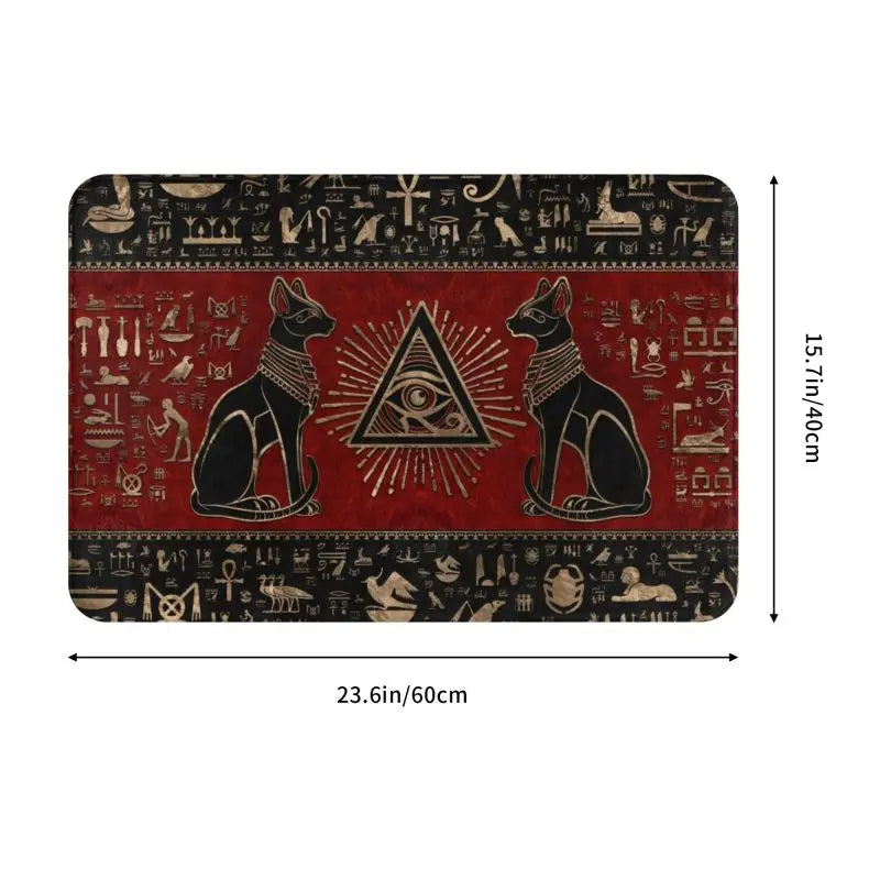 Ancient Egypt Mat - Eye Of Horus Waterproof Polyester Material - Bricks Masons
