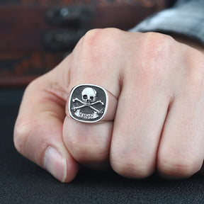 Masonic Ring - Sterling Silver Skull Bones Order 322