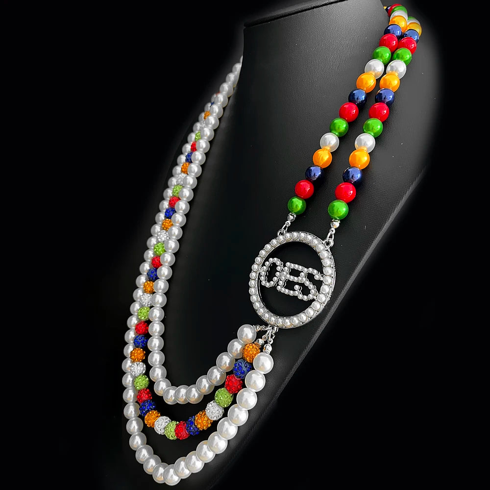 OES Necklace - Handmade 3-layer Beads - Bricks Masons