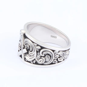 Master Mason Blue Lodge Ring - Signet Sterling Silver SCG