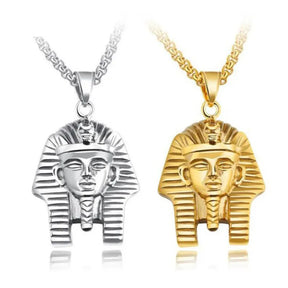 Ancient Egypt Necklace - Iron Alloy Pharaoh Portrait - Bricks Masons