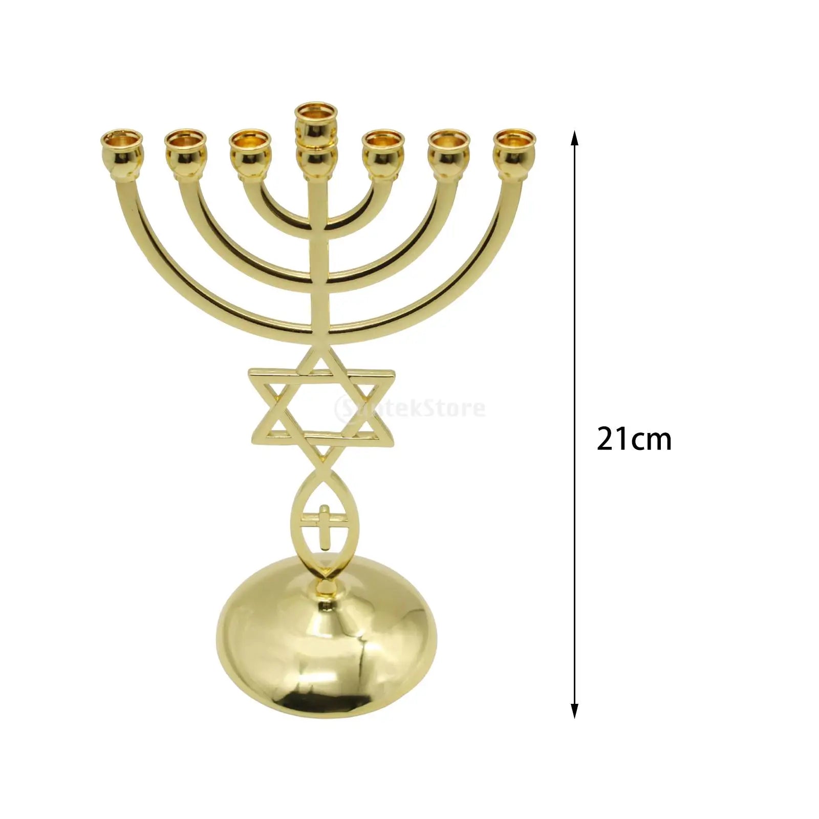 Ancient Israel Candle Holder - Candlestick Metal Candle Holder 7 Branch Antique Designed Height 21cm - Bricks Masons