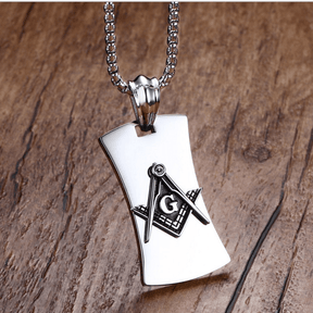 Master Mason Blue Lodge Necklace - Military Tag Titanium