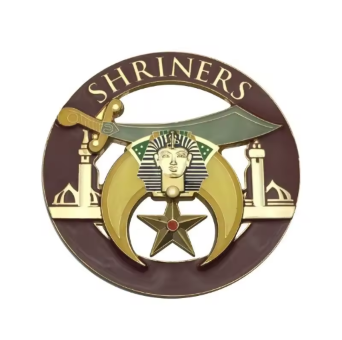 Shriners Car Emblem - Minarets Light Brown Medallion