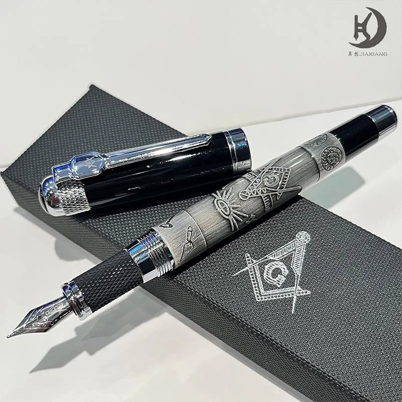 Master Mason Blue Lodge Pen - Heavy Weight Fountain Pen with Gift Box Set
